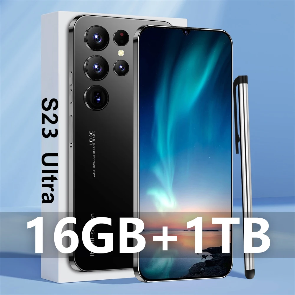 Hot New S23 Ultra Smart phone 6.8 pollici a schermo intero 4G/5G cellulare 16TB + 1TB 7800mAh telefoni cellulari versione globale Celulares