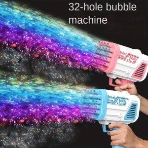 Pistola a bolle elettrica popolare per giocattoli per bambini pistola a bolle elettrica a 32 fori senza batteria bubble water
