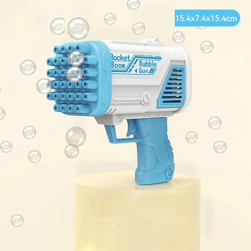 Pistola a bolle elettrica popolare per giocattoli per bambini pistola a bolle elettrica a 32 fori senza batteria bubble water