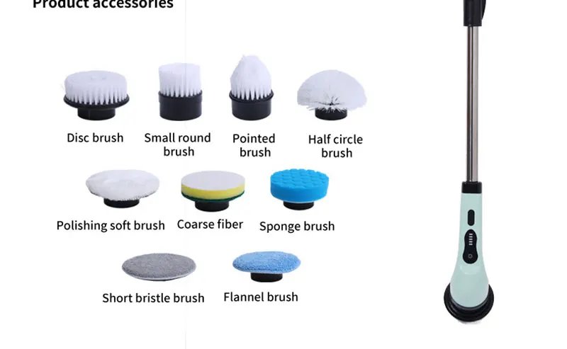 Spazzola per la pulizia elettrica 9-in-1 Scrubber elettrico per la pulizia della rotazione strumenti per la pulizia elettrica del salone cucina gadget per la pulizia del bagno