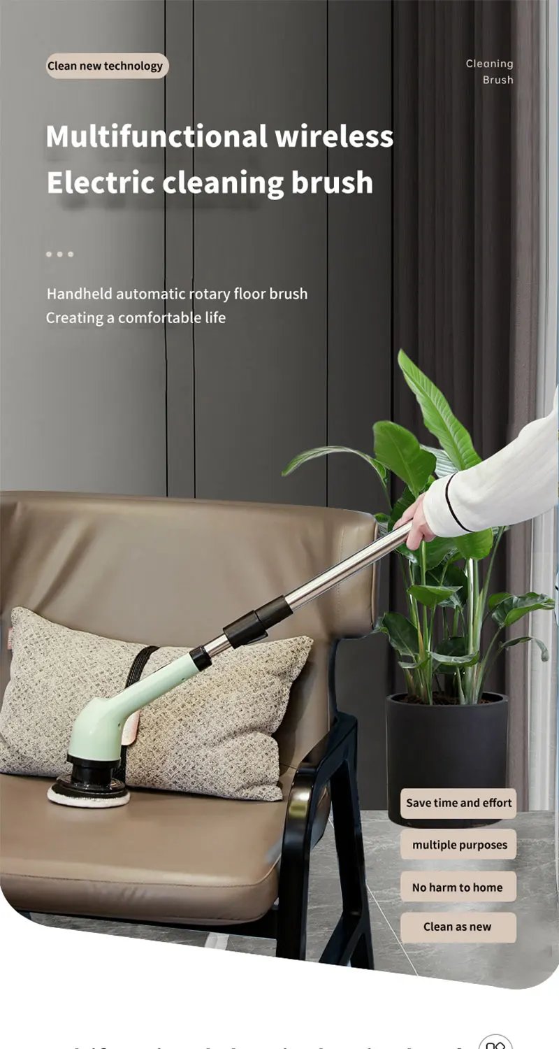 Spazzola per la pulizia elettrica 9-in-1 Scrubber elettrico per la pulizia della rotazione strumenti per la pulizia elettrica del salone cucina gadget per la pulizia del bagno
