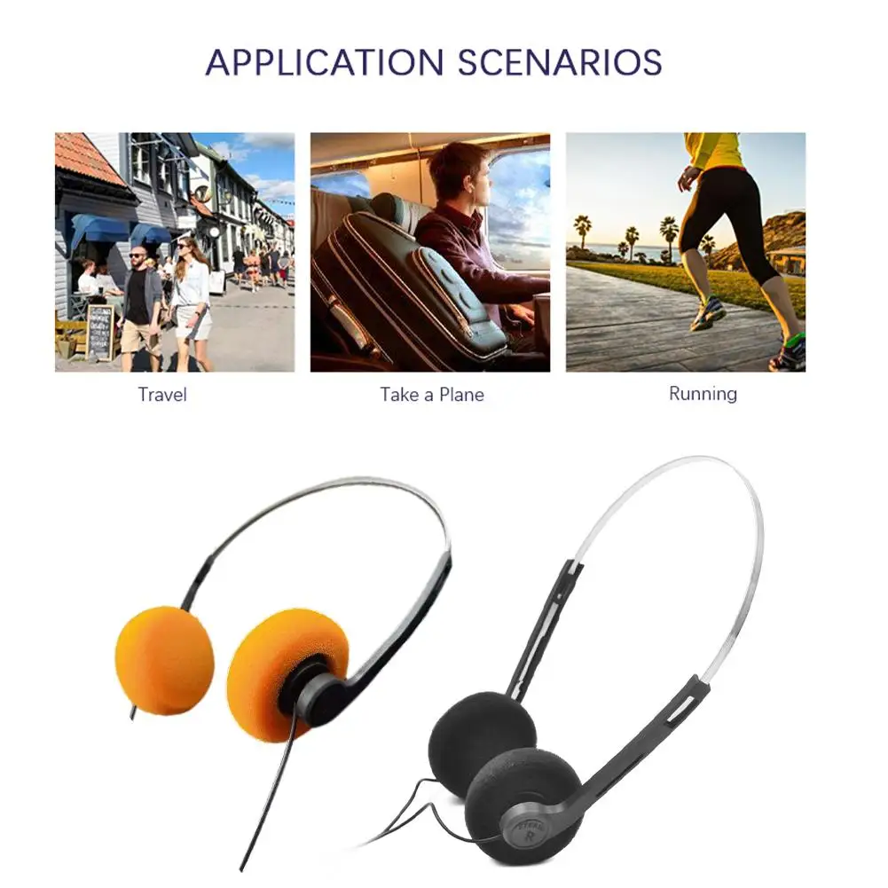 Cuffie con ferretto musica Mp3 Walkman sentimenti retrò cuffie portatili cablate piccole oggetti di scena per foto di moda sportiva