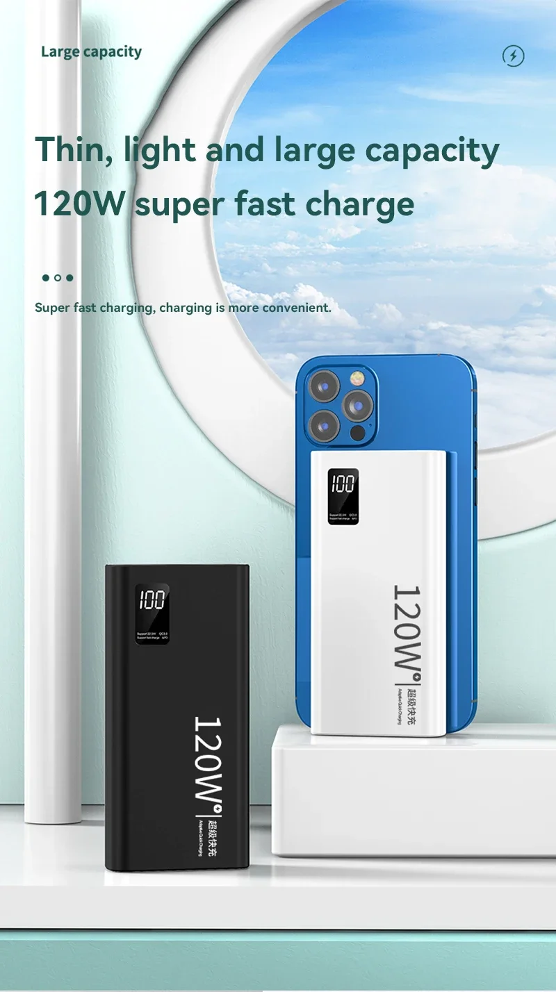 Xiaomi 120W Super Fast Charging Power Bank 30000mAh Power Bank compatto aggiornato Power Bank portatile per viaggi e campeggio