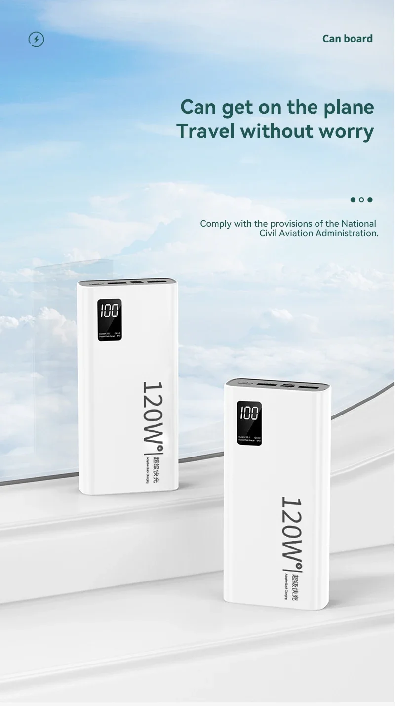 Xiaomi 120W Super Fast Charging Power Bank 30000mAh Power Bank compatto aggiornato Power Bank portatile per viaggi e campeggio