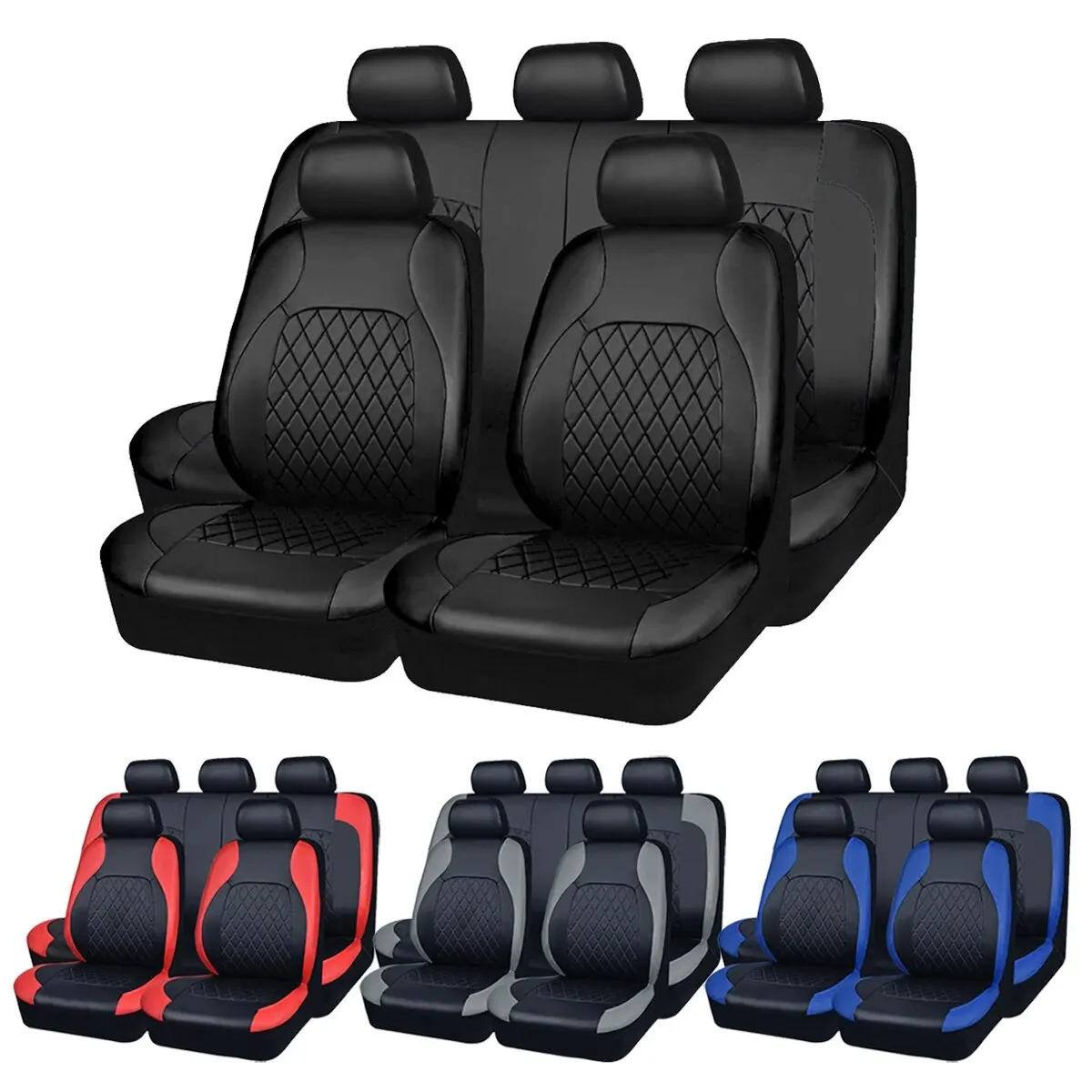 Coprisedile per auto in pelle PU Quited per tutte le stagioni protezione per sedile completamente circondato impermeabile Universal Fit Sedan Suv Pick-up Truck Seat