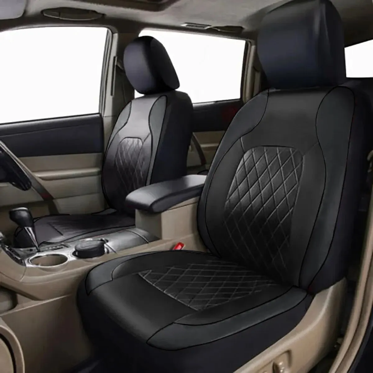 Coprisedile per auto in pelle PU Quited per tutte le stagioni protezione per sedile completamente circondato impermeabile Universal Fit Sedan Suv Pick-up Truck Seat