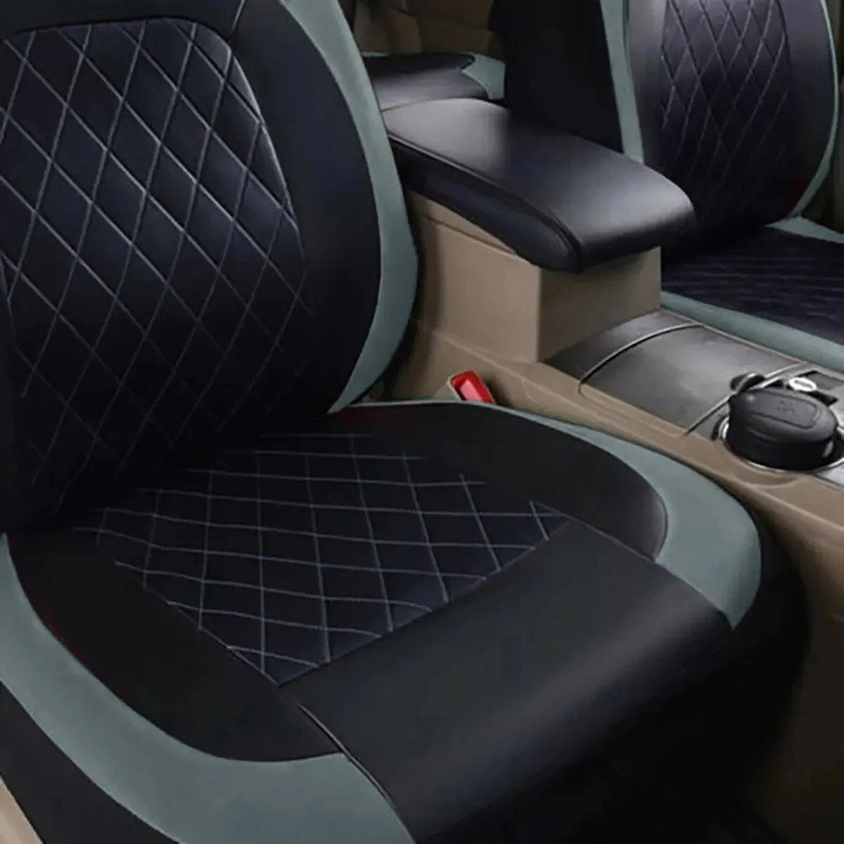 Coprisedile per auto in pelle PU Quited per tutte le stagioni protezione per sedile completamente circondato impermeabile Universal Fit Sedan Suv Pick-up Truck Seat