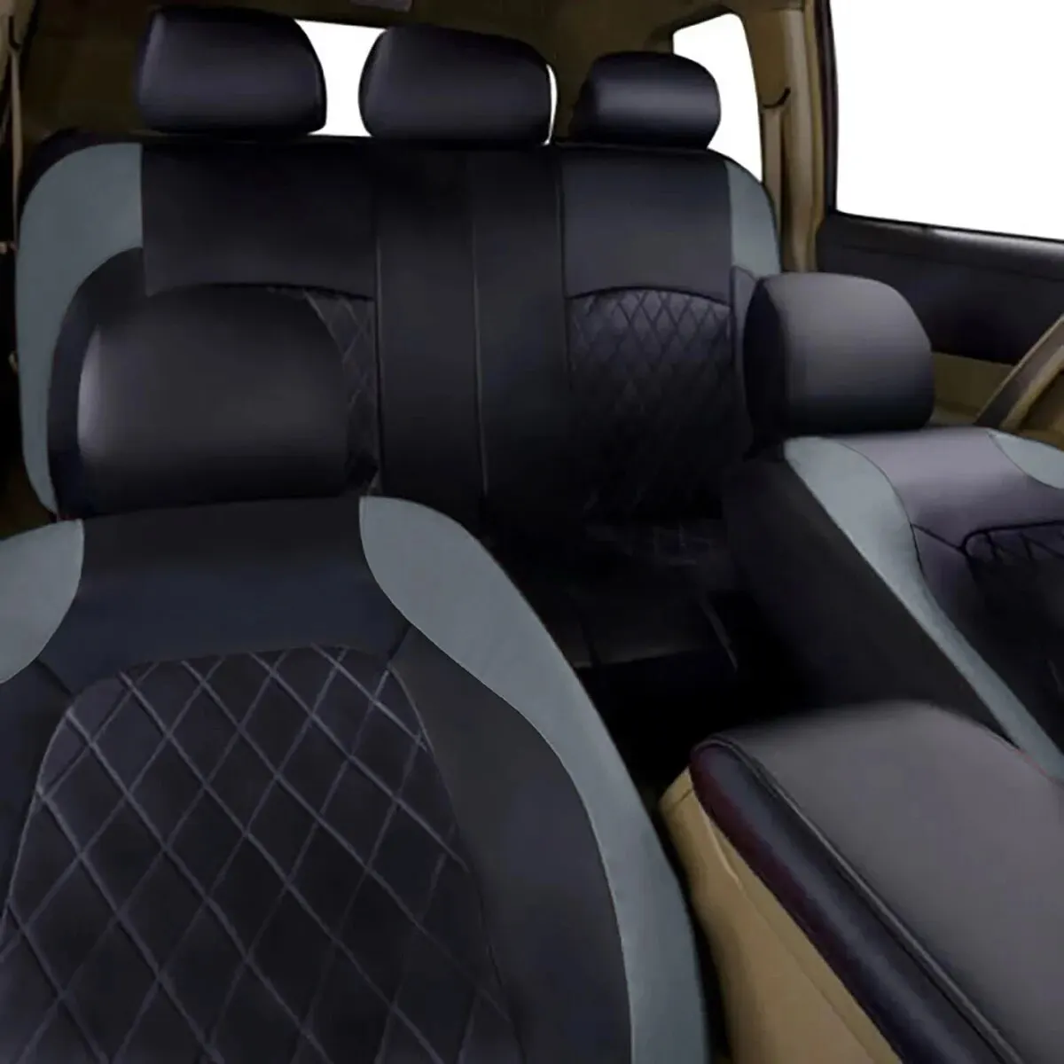 Coprisedile per auto in pelle PU Quited per tutte le stagioni protezione per sedile completamente circondato impermeabile Universal Fit Sedan Suv Pick-up Truck Seat