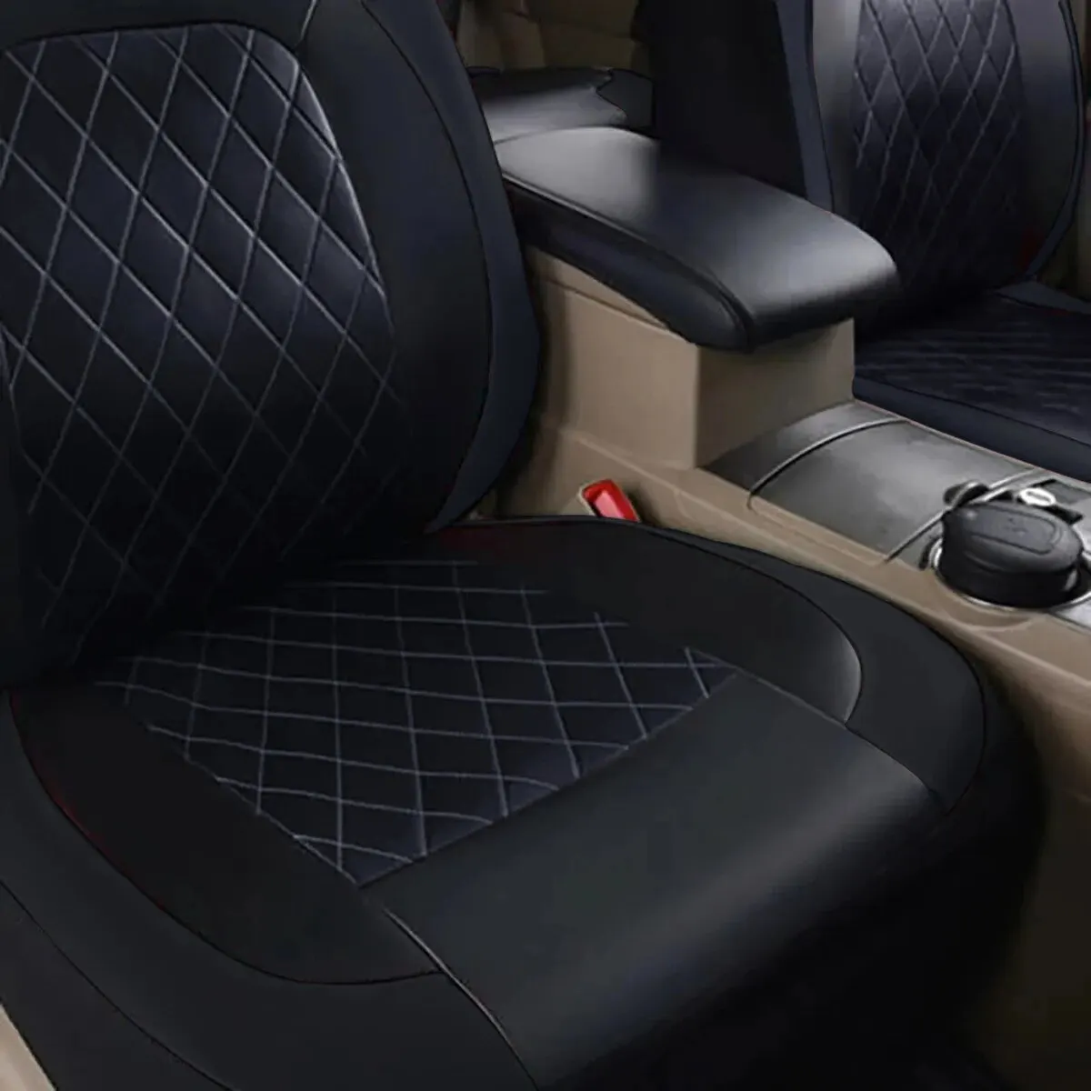 Coprisedile per auto in pelle PU Quited per tutte le stagioni protezione per sedile completamente circondato impermeabile Universal Fit Sedan Suv Pick-up Truck Seat
