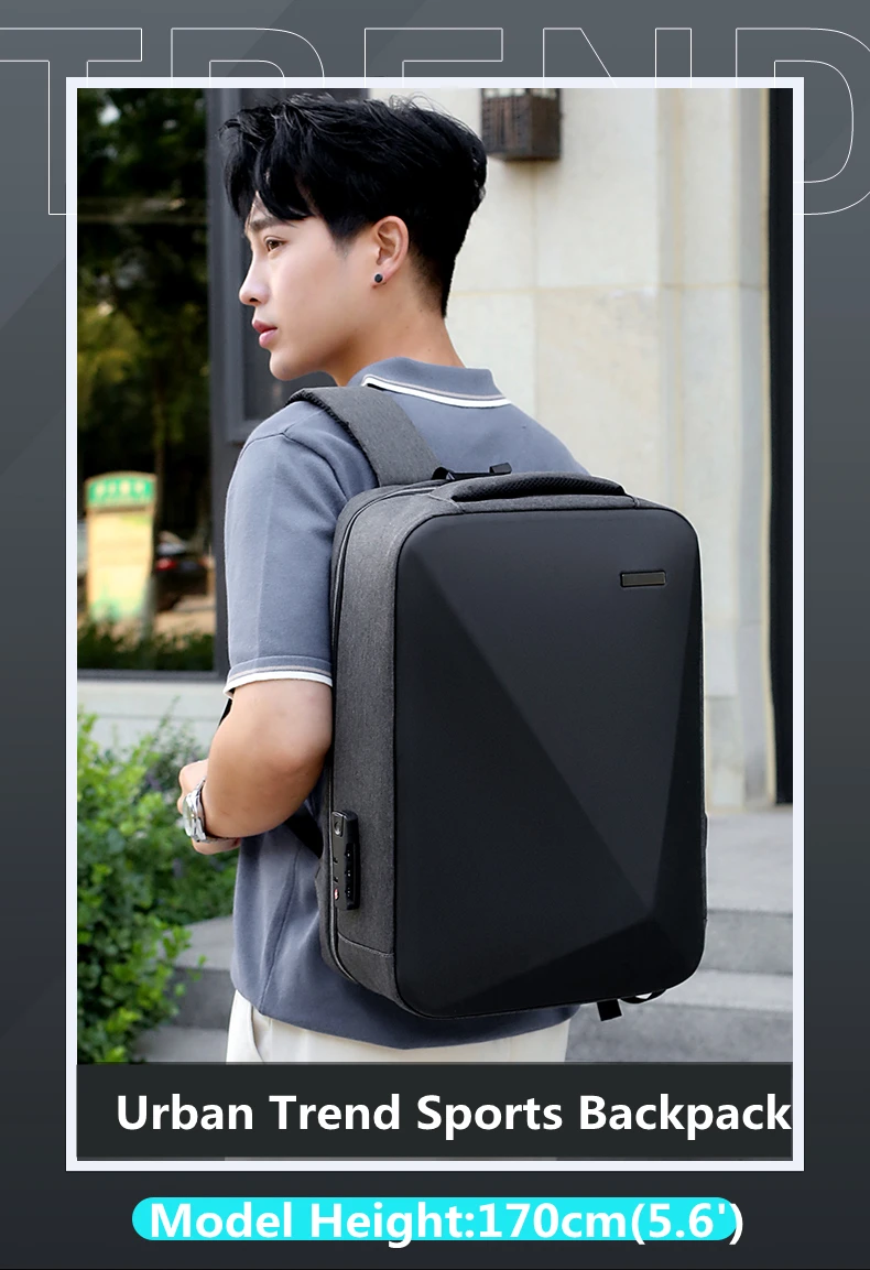 Zaino antifurto zaino funzionale Unisex 2022 nuova borsa per Laptop con sfaccettatura diamantata impermeabile di grande capacità con blocco doganale USB