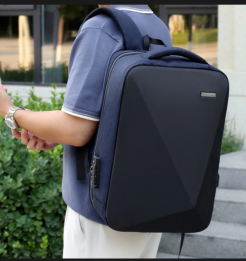 Zaino antifurto zaino funzionale Unisex 2022 nuova borsa per Laptop con sfaccettatura diamantata impermeabile di grande capacità con blocco doganale USB