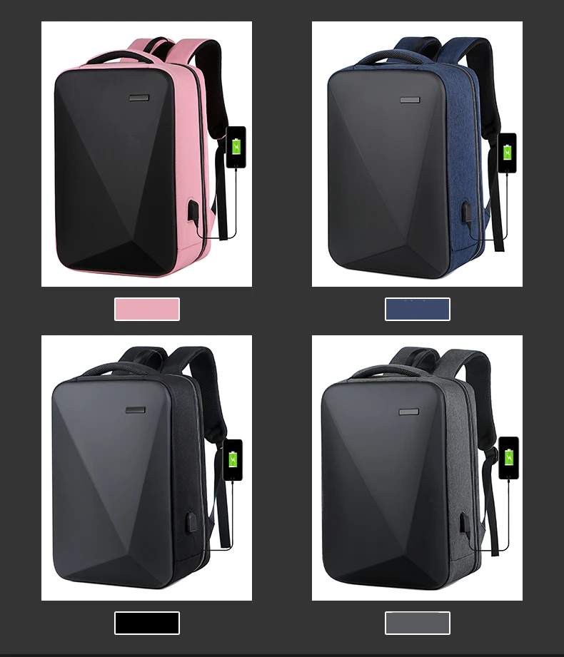 Zaino antifurto zaino funzionale Unisex 2022 nuova borsa per Laptop con sfaccettatura diamantata impermeabile di grande capacità con blocco doganale USB