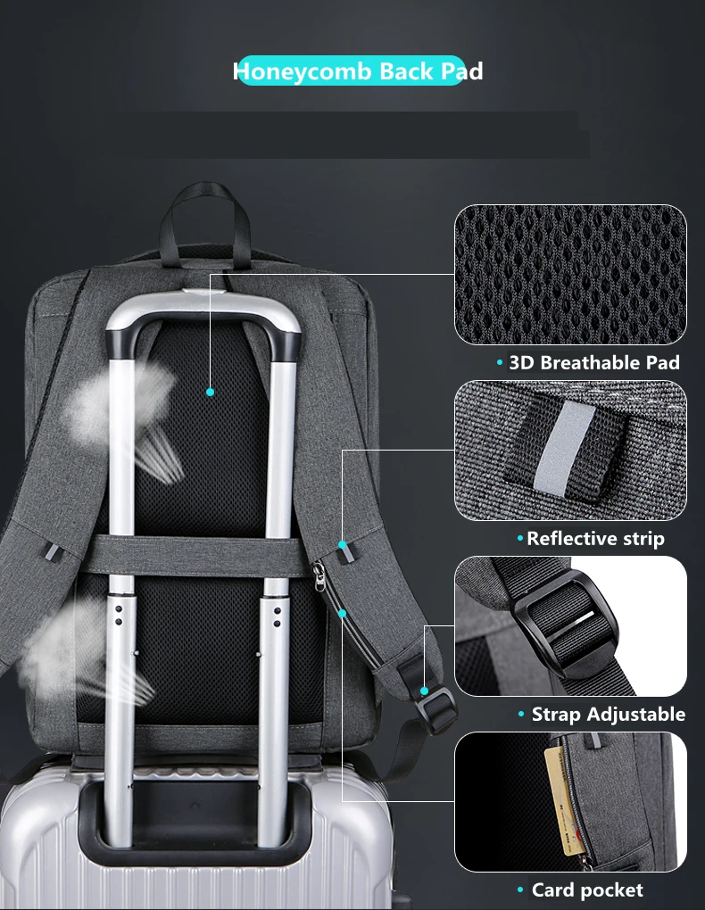 Zaino antifurto zaino funzionale Unisex 2022 nuova borsa per Laptop con sfaccettatura diamantata impermeabile di grande capacità con blocco doganale USB
