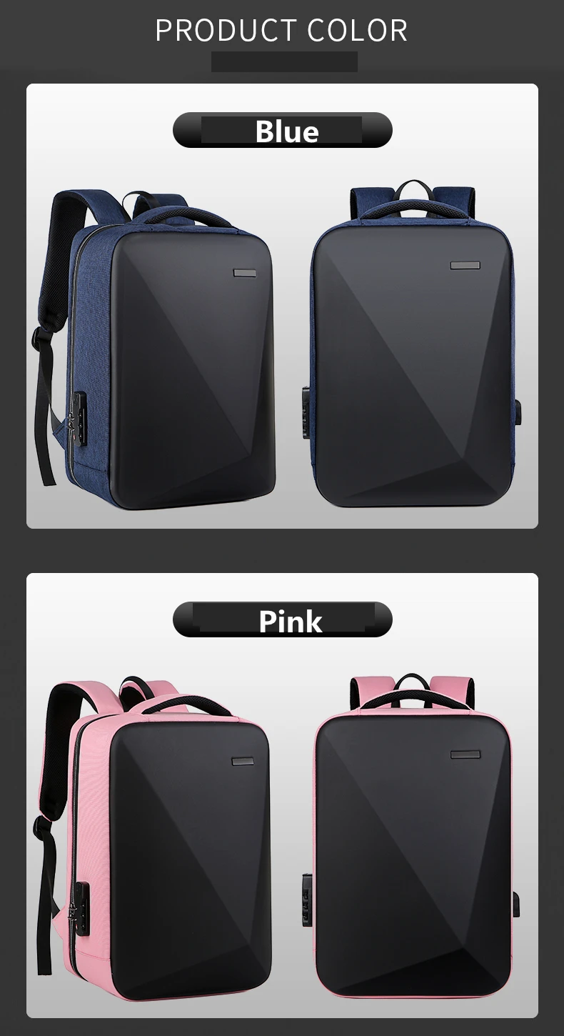Zaino antifurto zaino funzionale Unisex 2022 nuova borsa per Laptop con sfaccettatura diamantata impermeabile di grande capacità con blocco doganale USB