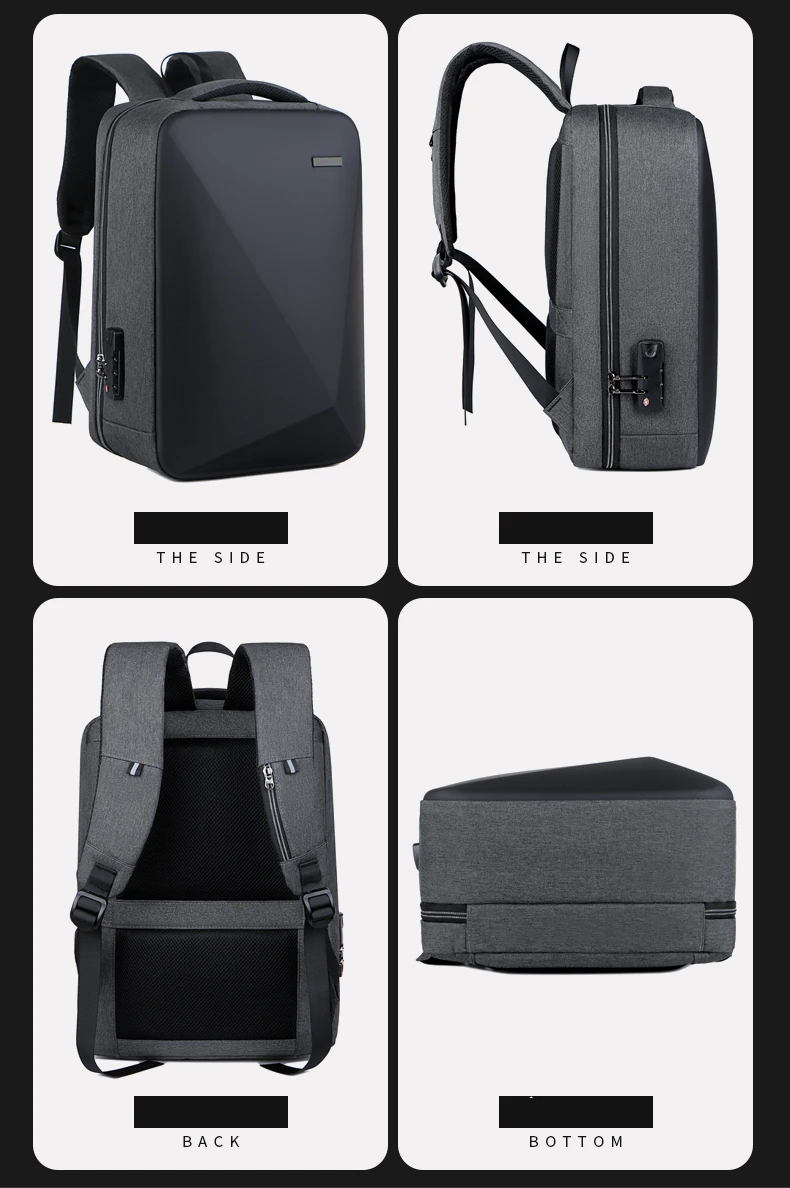 Zaino antifurto zaino funzionale Unisex 2022 nuova borsa per Laptop con sfaccettatura diamantata impermeabile di grande capacità con blocco doganale USB