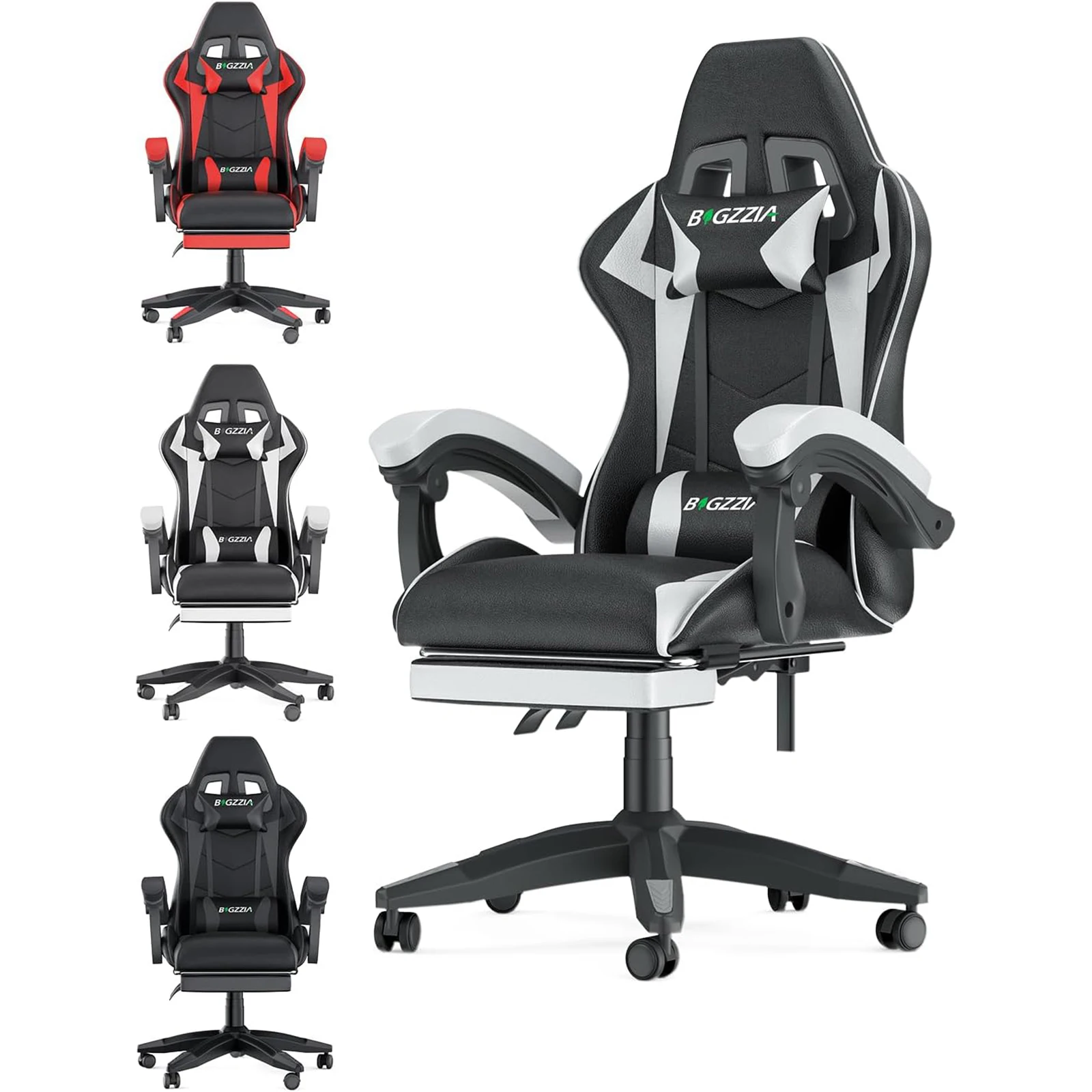 Gaming Chair with Footrest Gamer Chairs Ergonomic with Lumbar Cushion Headrest Gaming Chair Height Adjustable Computer Chair Gaming Chair with Footrest Gamer Chairs Ergonomic with Lumbar Cushion Headrest Gaming Chair Height Adjustable Computer Chair