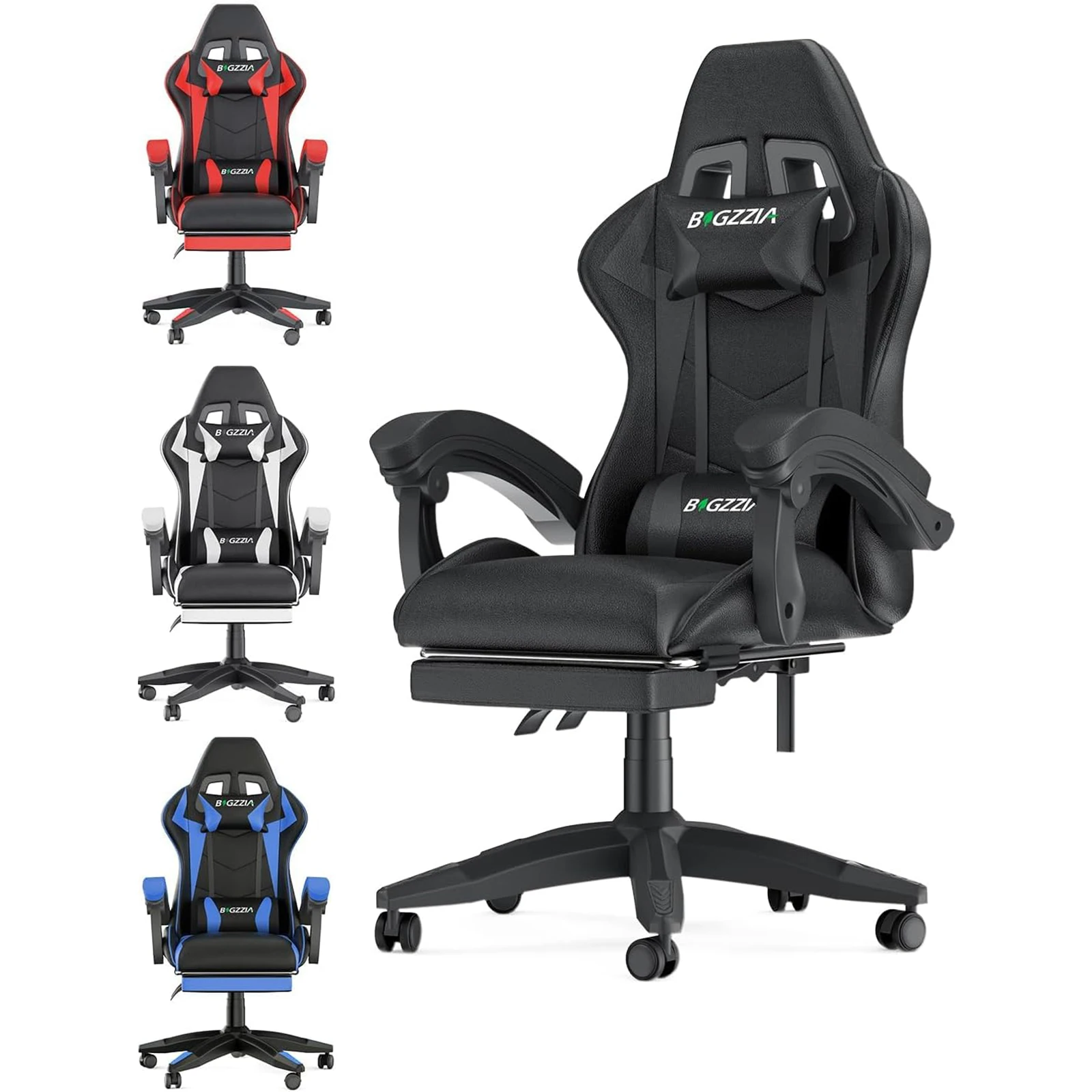 Gaming Chair with Footrest Gamer Chairs Ergonomic with Lumbar Cushion Headrest Gaming Chair Height Adjustable Computer Chair Gaming Chair with Footrest Gamer Chairs Ergonomic with Lumbar Cushion Headrest Gaming Chair Height Adjustable Computer Chair