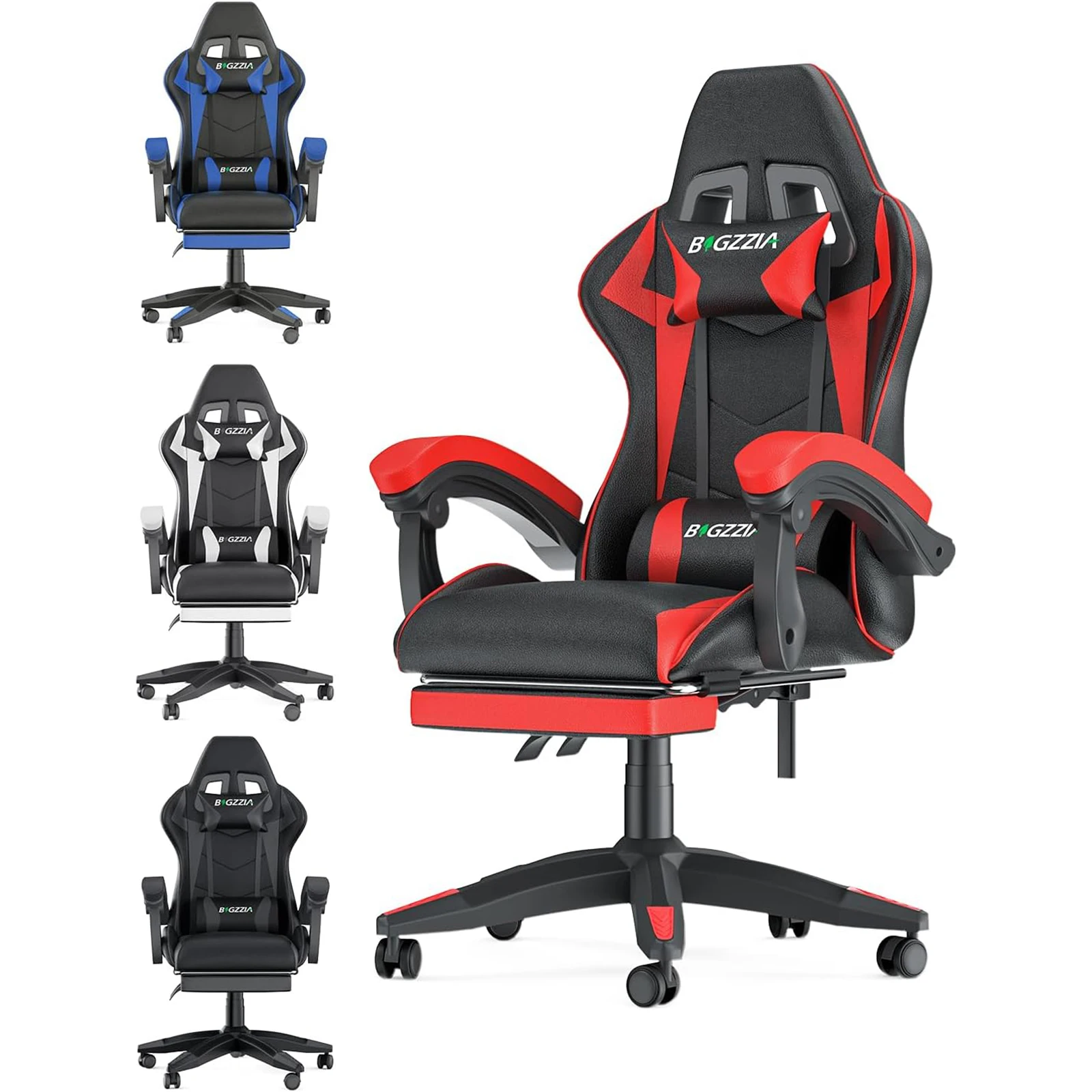 Gaming Chair with Footrest Gamer Chairs Ergonomic with Lumbar Cushion Headrest Gaming Chair Height Adjustable Computer Chair Gaming Chair with Footrest Gamer Chairs Ergonomic with Lumbar Cushion Headrest Gaming Chair Height Adjustable Computer Chair