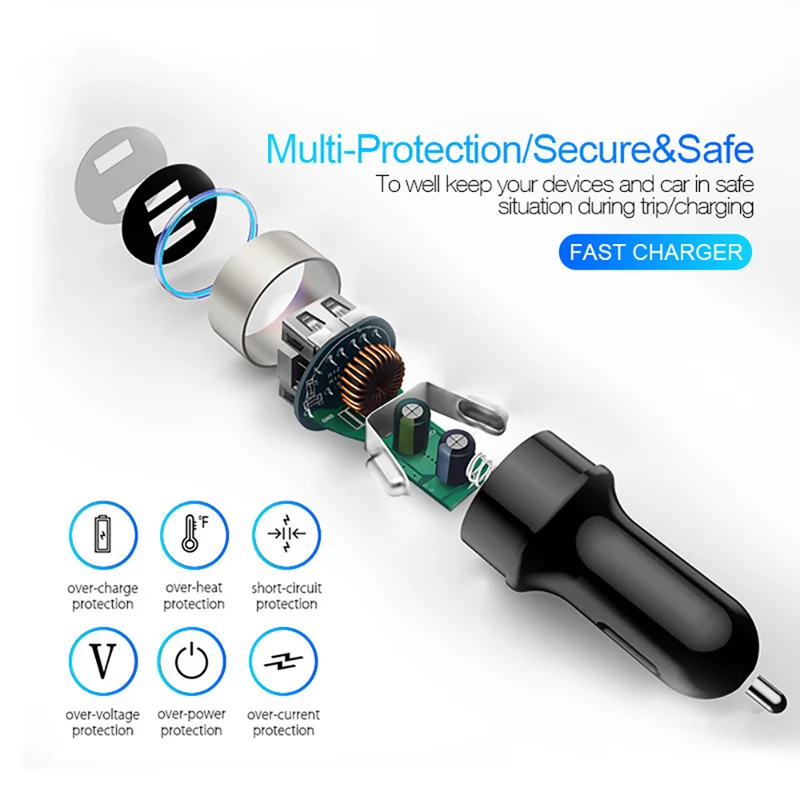 Car Fast Charger Type C USB Cable For Samsung S21 S20 S10 S9 Plus A22 A32 A42 A52 A72 5G F42 F62 Type C USB Car Charger Cable