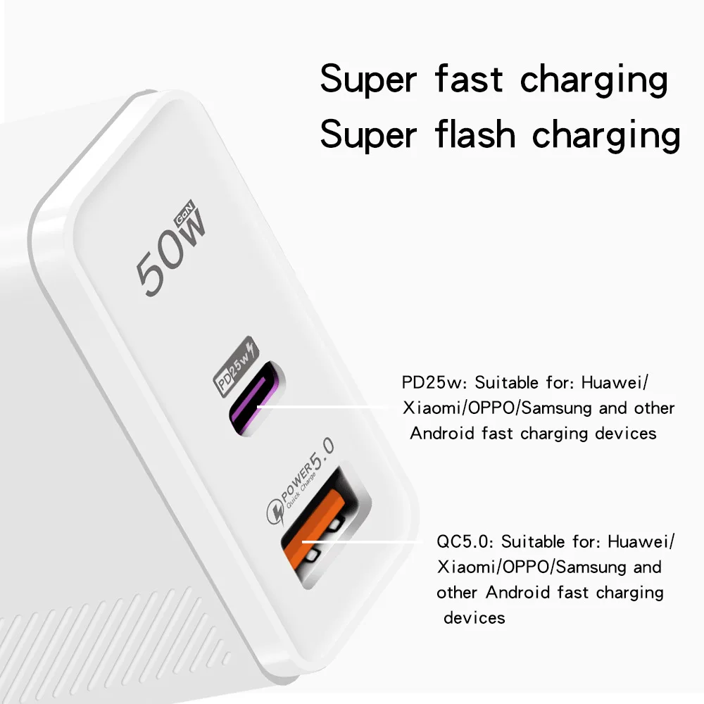 50W PD USB C Super Fast Charger For Apple iPhone 14 Pro Max 13 12 Mini 11 Charging Cable X XS XR 8 7 Plus Charging Accessories