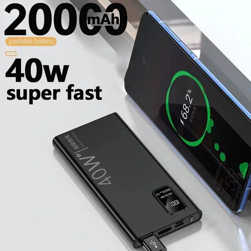 PD40W Super Fast Charging Power Bank Portable 20000mAh Digital Display External Battery Charger For Xiaomi IPhone 11 12 13 14Pro PD40W Super Fast Charging Power Bank Portable 20000mAh Digital Display External Battery Charger For Xiaomi IPhone 11 12 13 14Pro