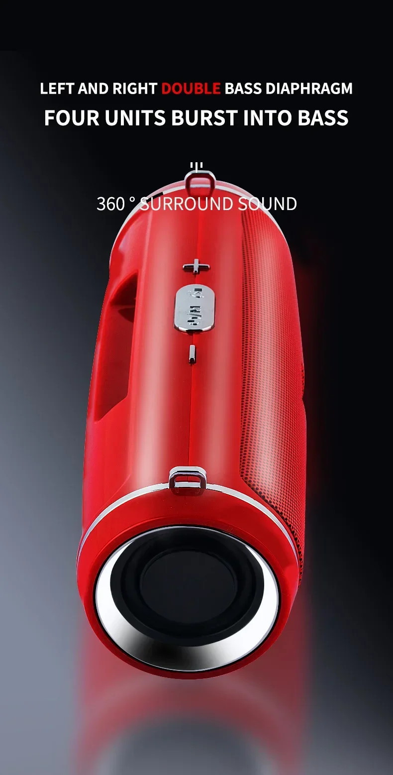 Caixa De Som - Portable Wireless Speaker Bluetooth 200W High Power Outdoor Audio 3D Stereo Surround TWS FM Voice RHDE Promotion