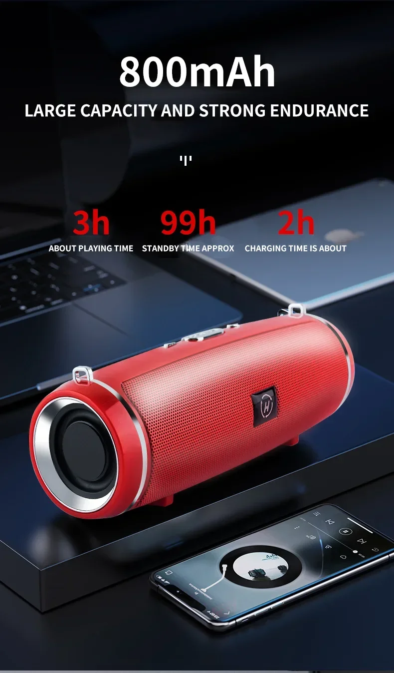 Caixa De Som - Portable Wireless Speaker Bluetooth 200W High Power Outdoor Audio 3D Stereo Surround TWS FM Voice RHDE Promotion