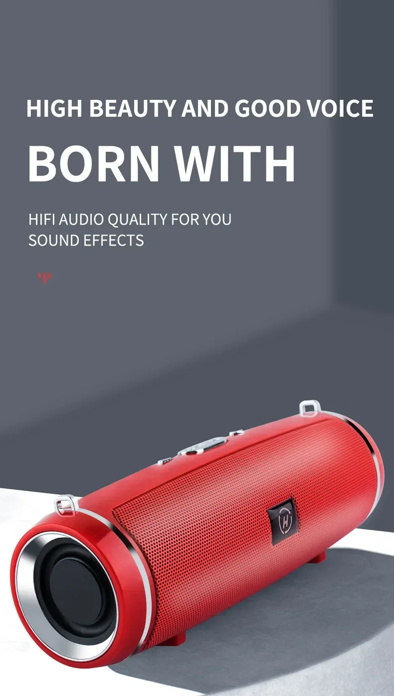 Caixa De Som - Portable Wireless Speaker Bluetooth 200W High Power Outdoor Audio 3D Stereo Surround TWS FM Voice RHDE Promotion