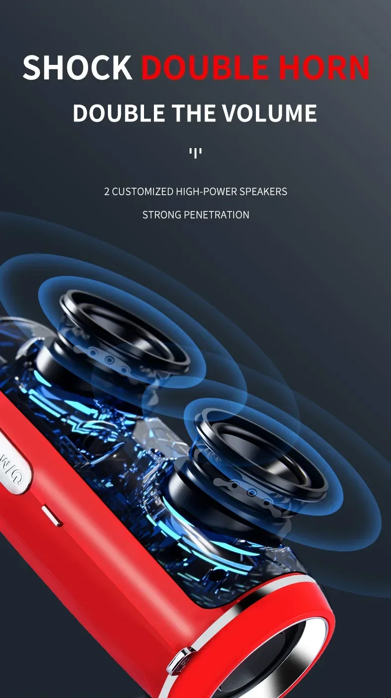 Caixa De Som - Portable Wireless Speaker Bluetooth 200W High Power Outdoor Audio 3D Stereo Surround TWS FM Voice RHDE Promotion