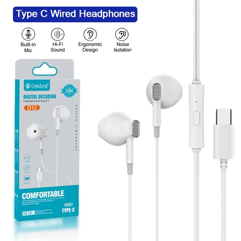 White USB-C Earphone
