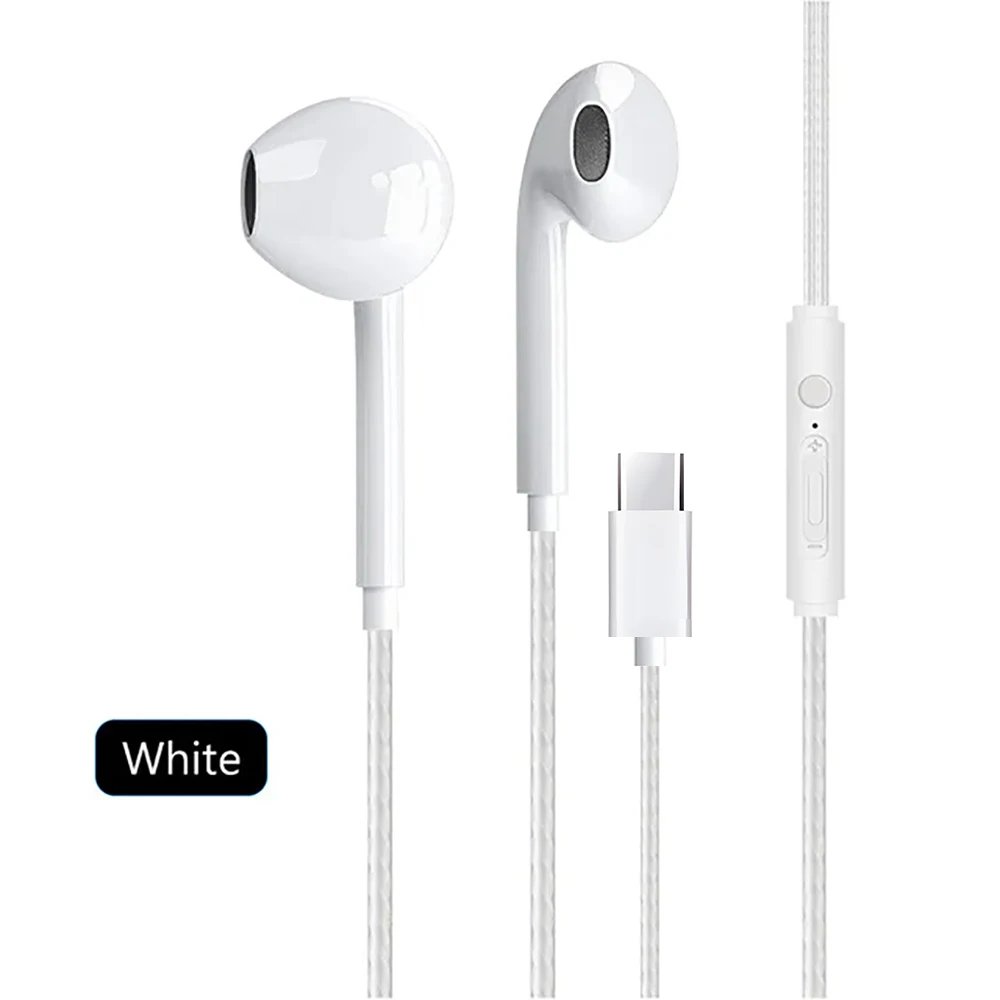 Type C Wired Earphones In Ear Headset Game 3.5mm Wired Headphones with Microphone Bass Stereo Earbuds In-line Control For Phones