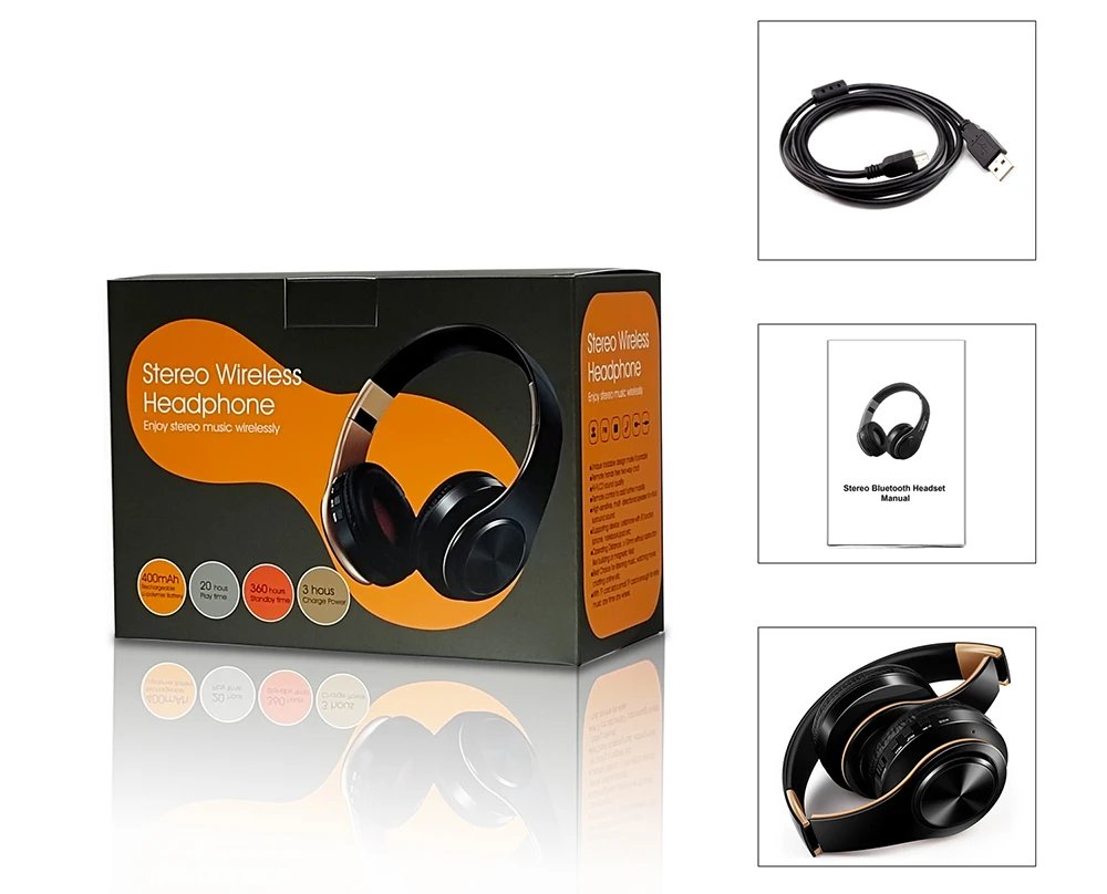 Men Gift Gold Wireless Headphones Bluetooth Earphone Stereo Headset with Build-in MIC with 3.5mm Jack for Xiaomi Samsung IPHONE Men Gift Gold Wireless Headphones Bluetooth Earphone Stereo Headset with Build-in MIC with 3.5mm Jack for Xiaomi Samsung IPHONE
