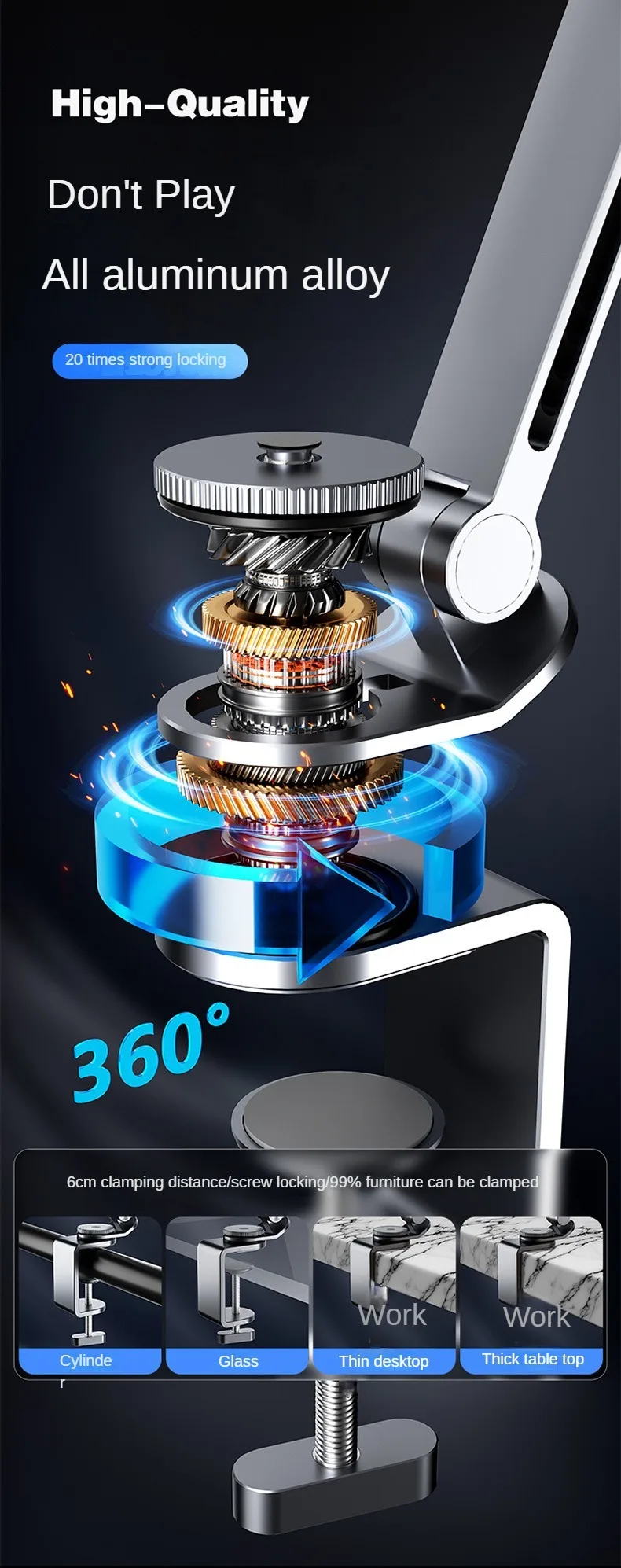 Dktop Magnetic Tablet Phone Stand Magnetic Phone Adjustable Boom Arm Stand Suitable for iPad Lazy Folding Aluminum Alloy holders