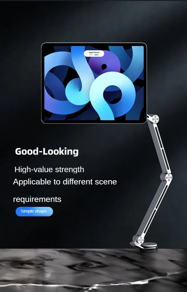 Dktop Magnetic Tablet Phone Stand Magnetic Phone Adjustable Boom Arm Stand Suitable for iPad Lazy Folding Aluminum Alloy holders