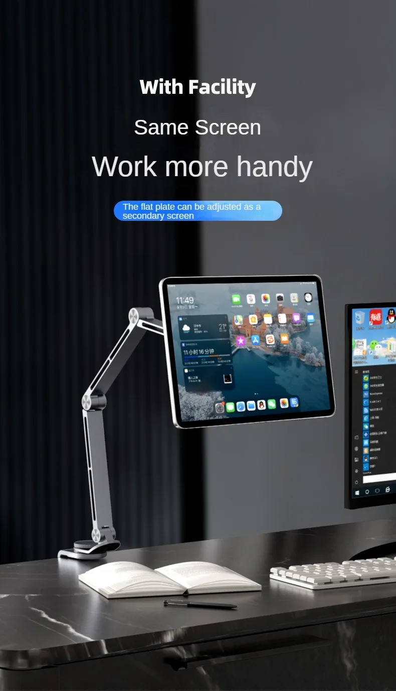Dktop Magnetic Tablet Phone Stand Magnetic Phone Adjustable Boom Arm Stand Suitable for iPad Lazy Folding Aluminum Alloy holders