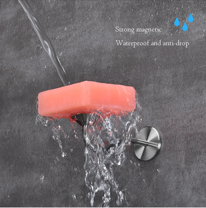 1 Piece Stainless Steel Magnetic Soap Rack, Multi-Functional Wall-Mounted Self-Drainage, For Bathroom, Kitchen, Shower Room