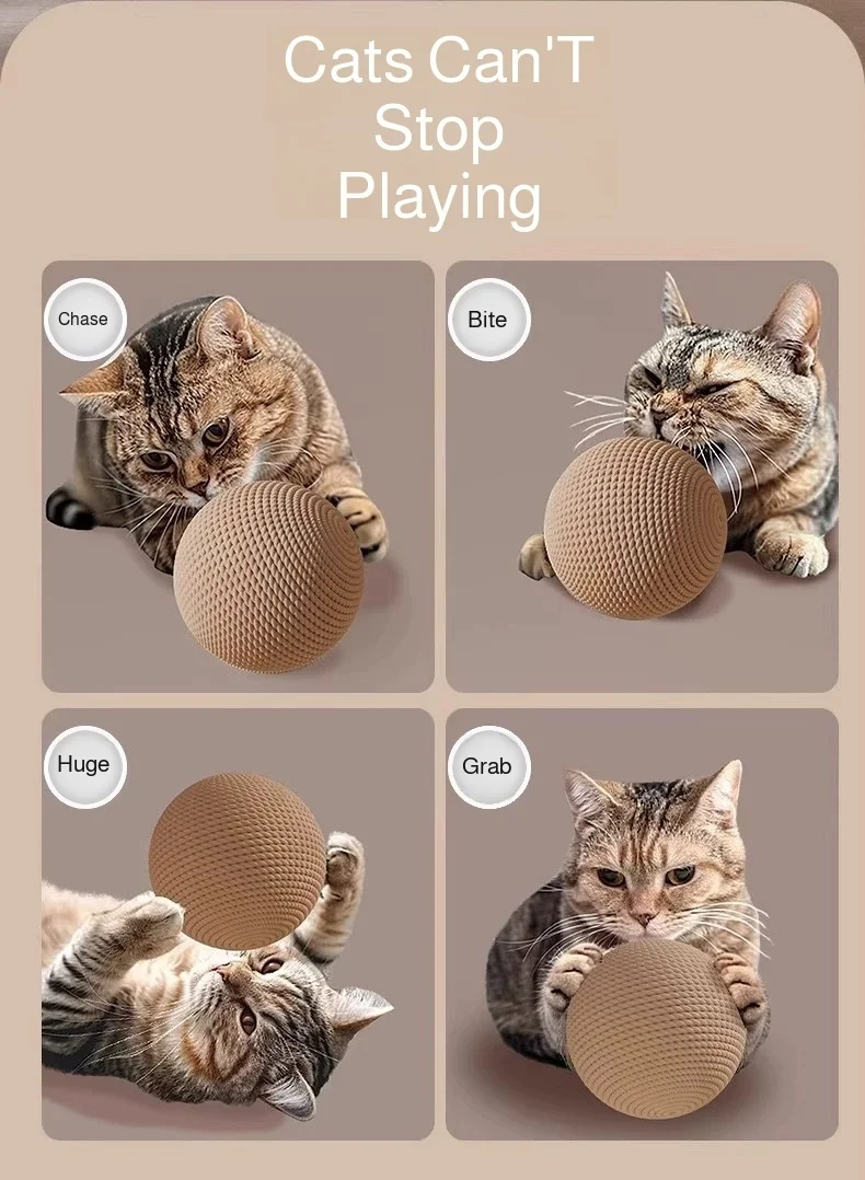 8/10CM Interactive Sisal Cat Scratching Ball Toy For Kitten Teeth Cleaning Anti Bite Cat Ball Sounding Toy Pet Supplies