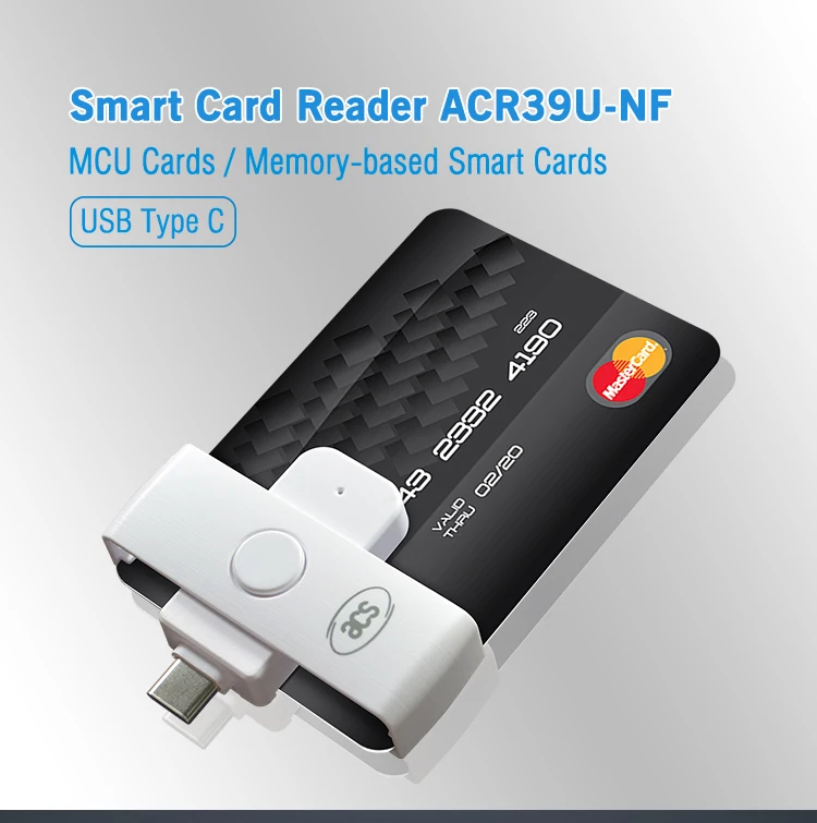 Pocket USB Type-C Contact IC Chip Mobile EMV Smart Card Reader ACR39U-NF